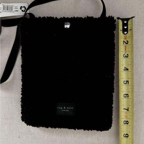 Rag and Bone black teddt bear fur phone pouch crossbody NWOT - Picture 4 of 9